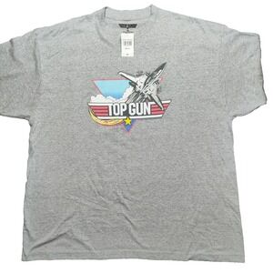 TOP GUN Movie F-14 Tomcat Logo Men 3XL Athletic Heather Gray  T-Shirt NEW‎